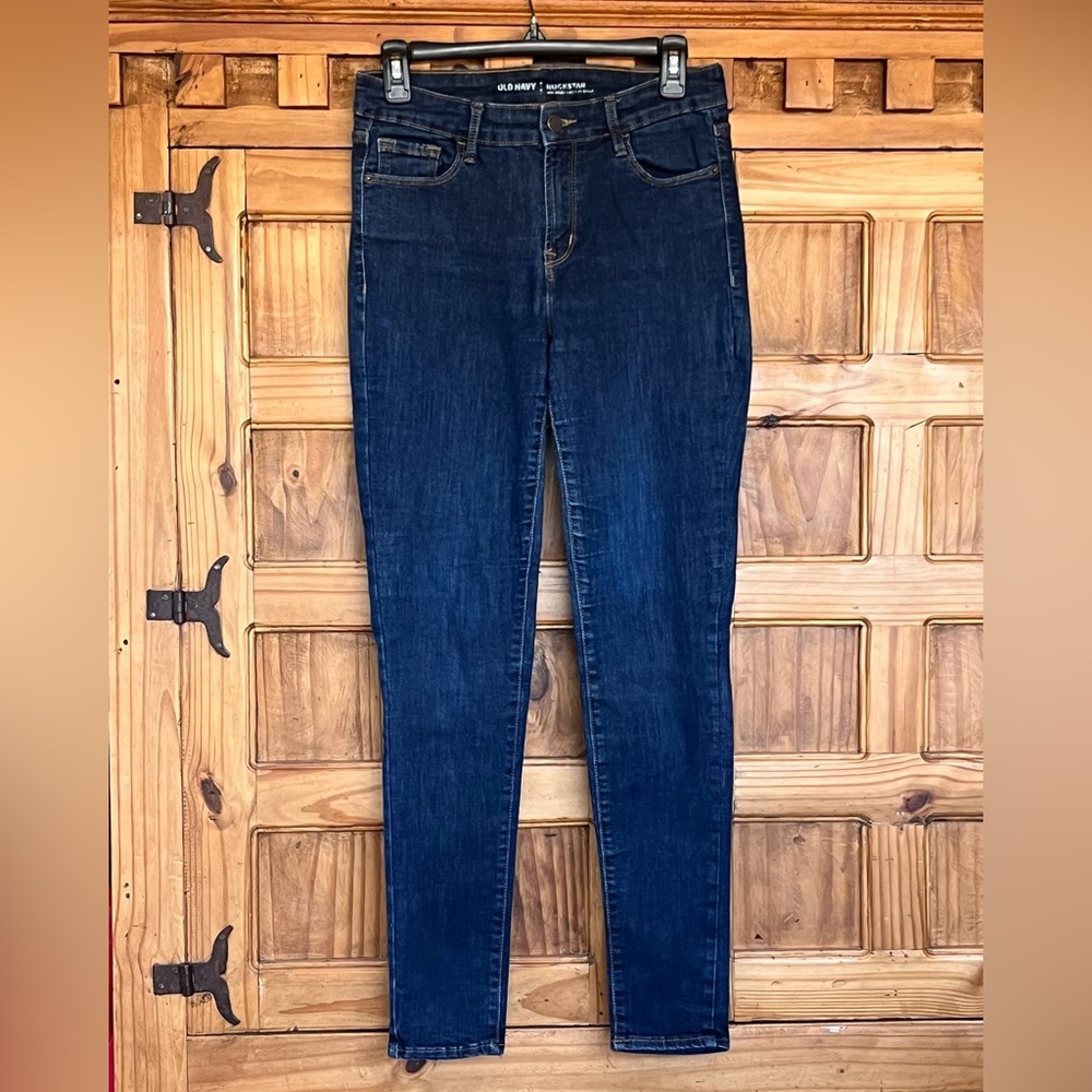 Old Navy Mid-Rise RockStar Jeans Dark Blue Size 8